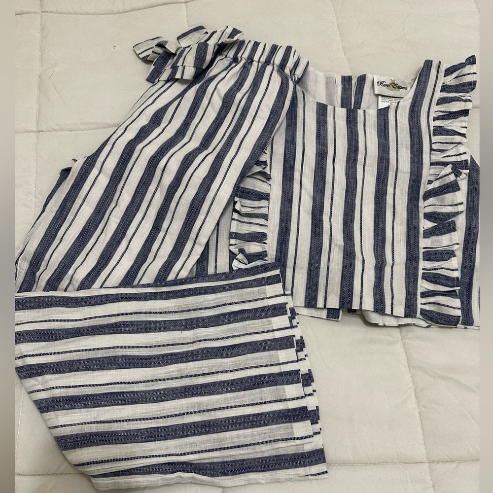Blue and white matching set